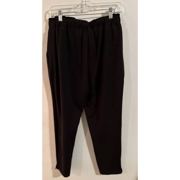 Joie Pull On Pants Drawstring Waist Slit Ankles Black Slinky Stretch Size Medium - Picture 6 of 7